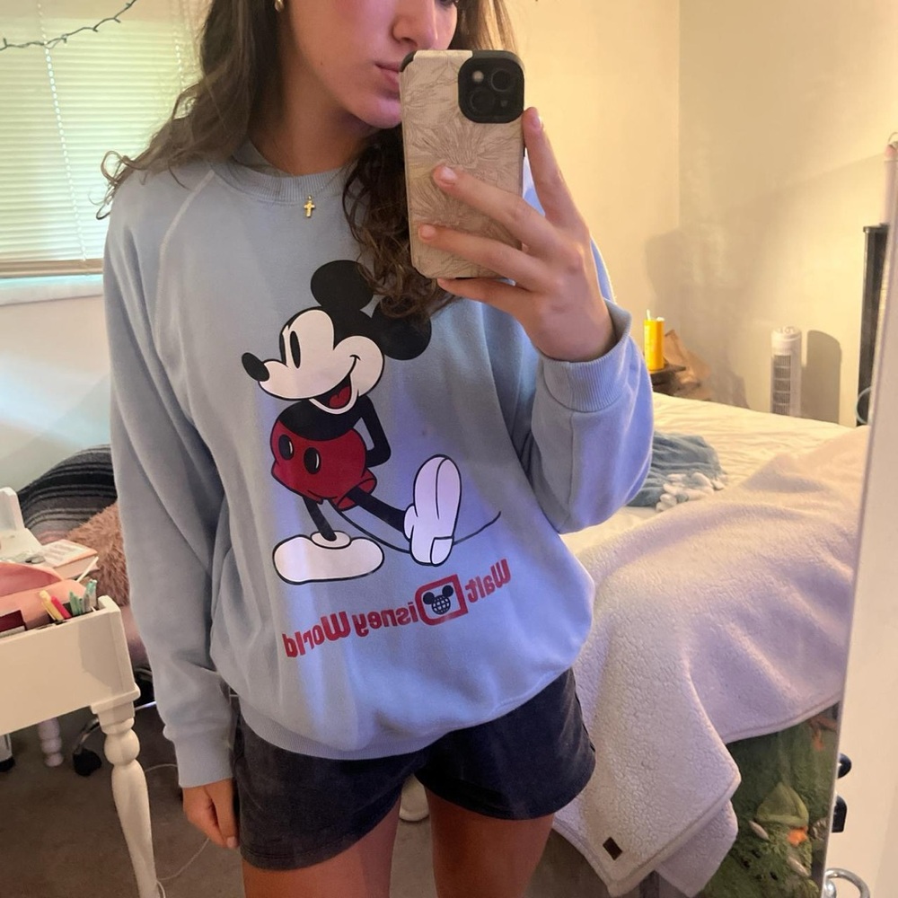 Disney Light Blue Mickey Crewneck